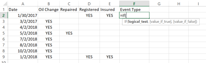 verwendet für if-Anweisungen in Microsoft Excel