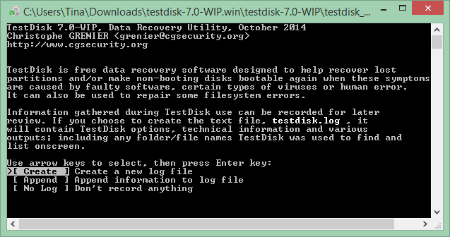 Dies ist eine Bildschirmaufnahme eines der besten Windows-Programme namens TestDisk