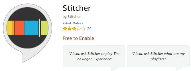 Stitcher für Amazon Echo Podcasts