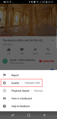 Google startet umfangreiches YouTube HDR-Rollout für Android Mobile App YouTube App 1080pHDR