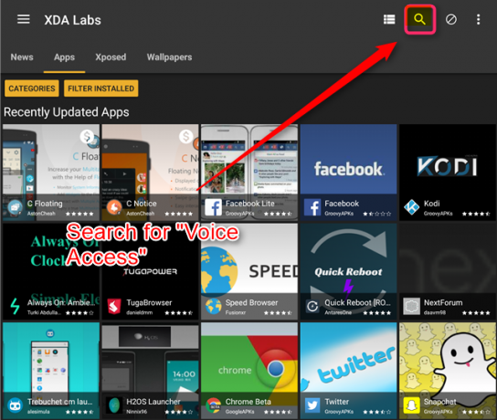 Sprachzugriff über die xda labs App herunterladen