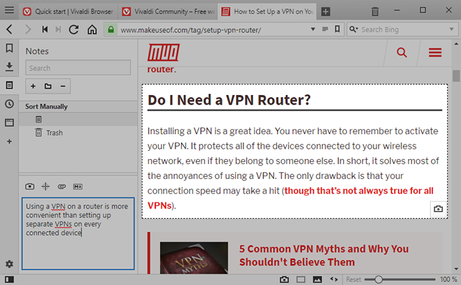 Vivaldi Browser-Tipps - Machen Sie sich beim Surfen Notizen