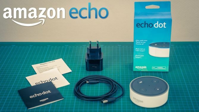 Einrichten und Verwenden Ihres Amazon Echo Dot 01 Echo Dot Box-Inhalts