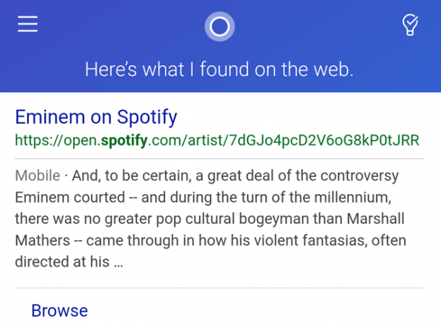 Cortana Play Music App