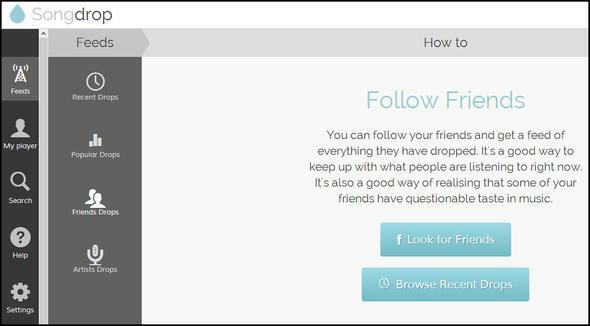 Songdrop: Ihr kostenloser und bevorzugter Song-Speicher-Service, von dem Sie bis jetzt noch nichts wussten Songdrop-Feeds Freunde Tropfen folgen Freunden