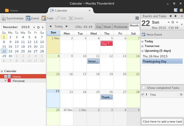 Linux-Kalender-Thunderbird