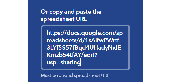 Google Sheets teilen URL