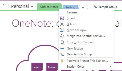 Die beste Organisationsfunktion von OneNote ist in OneNote-Abschnittsgruppen mit einfacher Sicht verborgen