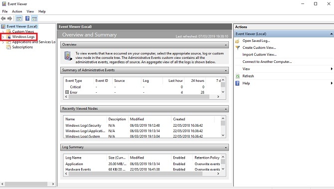 Windows-Protokolle für Anmeldeprüfungen