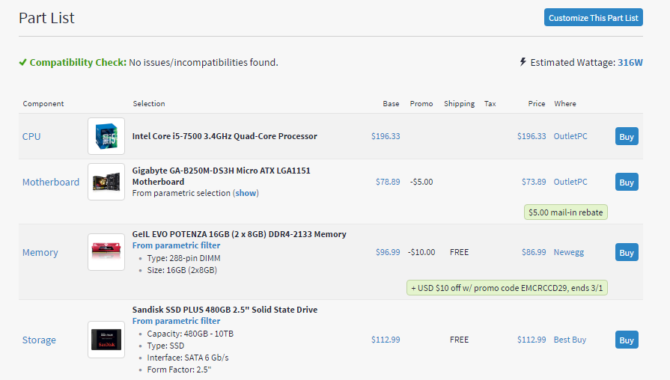 So kaufen Sie einen günstigen Gaming-PC mit einer Nvidia-Grafikkarte pcpartpicker e1488335499129