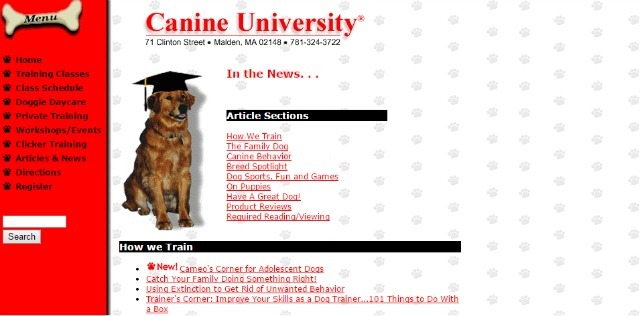 Website der Hundeuniversität