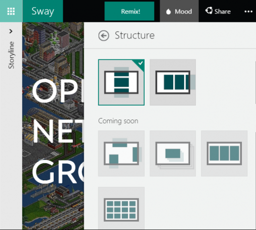 Microsoft Sway-Struktureinstellungen