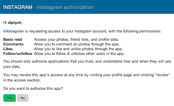 Instagram Webinterface