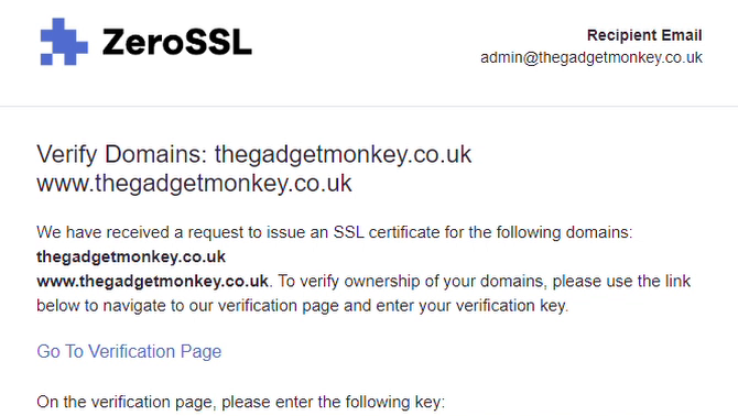 Überprüfen Sie Ihre Domain mit ZeroSSL
