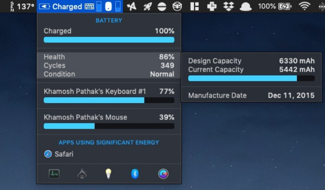 Istat Menüs Mac Batteriesparmodus App