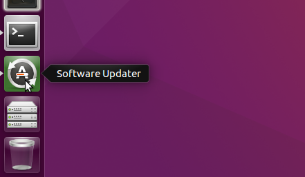 Software Updater in der Unity Launcher-Leiste