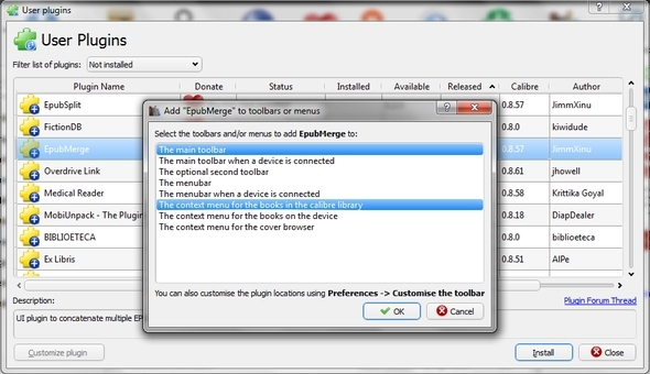 Kaliber: Zweifellos das beste verfügbare eBook-Manager-Kaliber Plugins Optionen hinzufügen