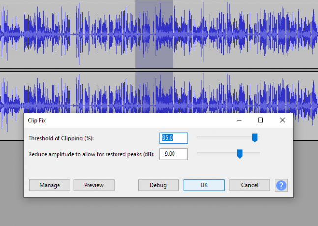 Verbessern Sie Audio in Audacity, indem Sie Verzerrungen mit Clip Fix korrigieren