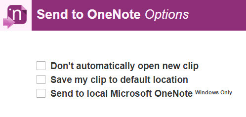 An OneNote Chrome-Erweiterung senden