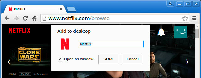 So sehen Sie Netflix nativ unter Linux - das Easy Way Netflix in Chrome zum Desktop-Dialog hinzufügen Netflix unter Linux Easy Way Muo