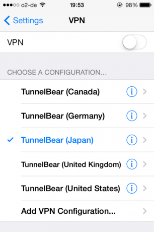 Richten Sie mit Tunnelbear tunnelbear9 in wenigen Minuten ein VPN auf Ihrem iPhone ein
