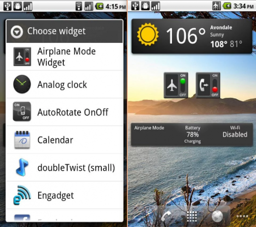 Auto Flugzeugmodus Widget Android