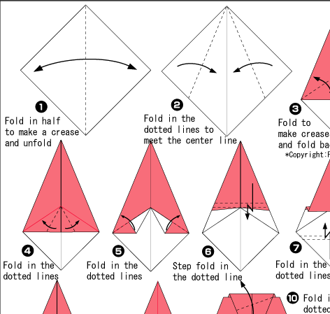 einfache Origami-Diagramme