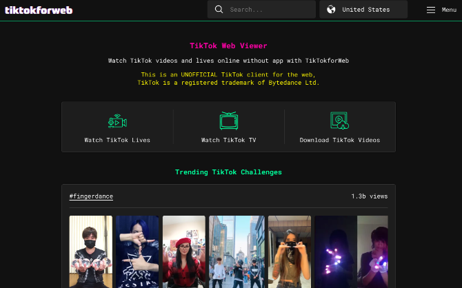 TikTok for Web ist der einzige inoffizielle Webclient, der TikTok auf Computern durchsucht