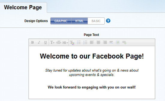 Facebook Willkommen Tab