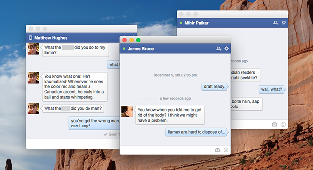 Warum verlassen Entwickler den Mac App Store immer wieder? aktuelle Facebook Mac Chat-Fenster