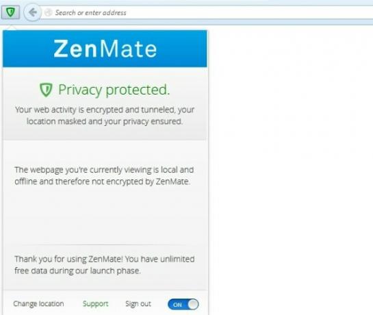 Zenmate-Dialog