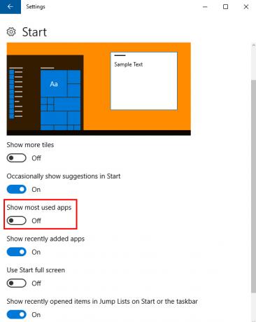 So entfernen Sie "Am häufigsten verwendete Apps" aus dem Windows 10-Startmenü MostUsed2