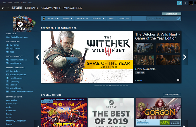 Steam Store Titelseite