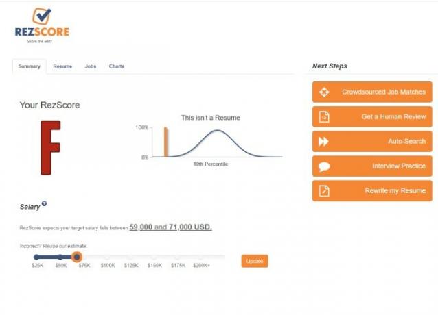 RezScore Resume Review Site