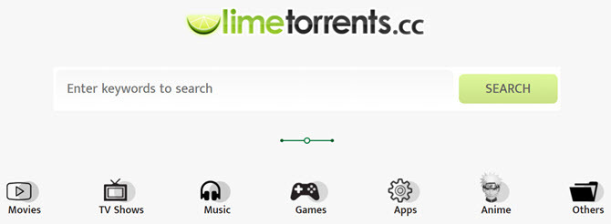 Limetorrents-Suchseite