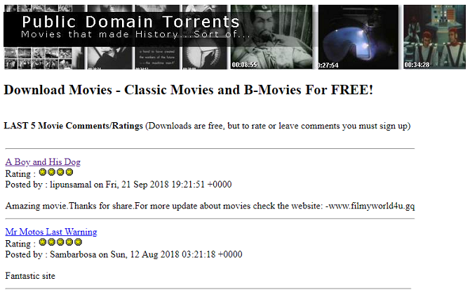 Beste Public Domain Sites für Filme - Public Domain Torrents