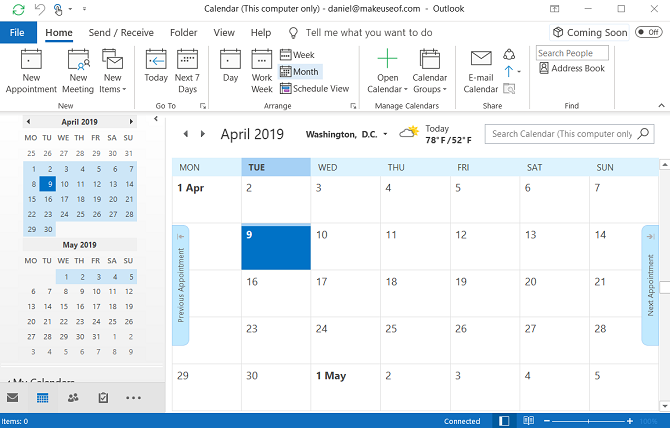 Registerkarte Outlook-Kalender