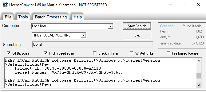 3 Möglichkeiten zum Wiederherstellen von Seriennummern in Windows LicenseCrawler 670x300