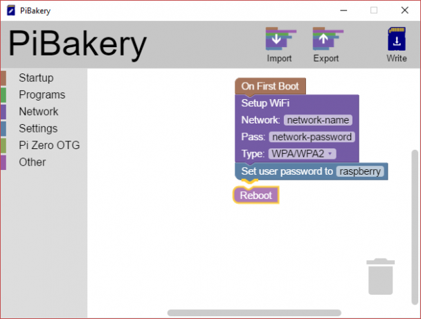 MakeUseOf Linux PiBakery Drag