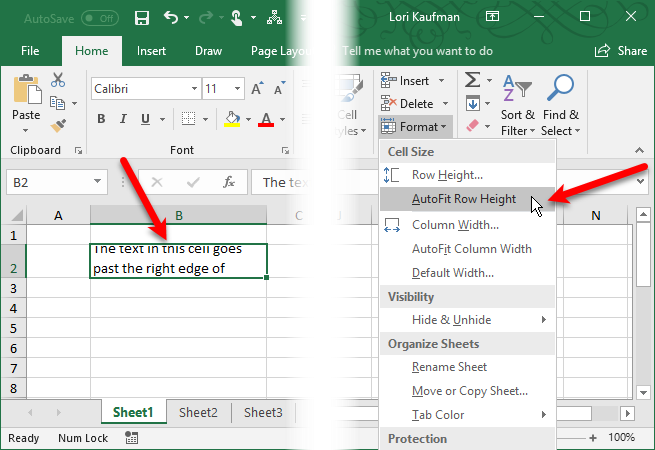 Excel-Textfunktionen - AutoFit-Zeilenhöhe