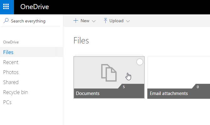 onedrive Dokumente auswählen