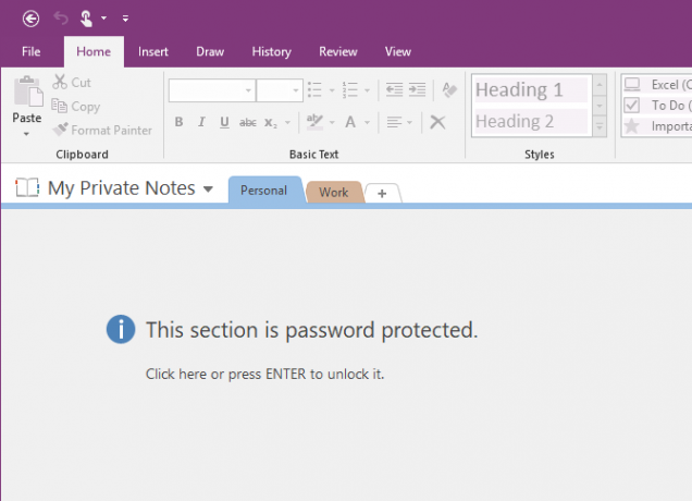 Dieser Abschnitt ist in OneNote 2016 geschützt