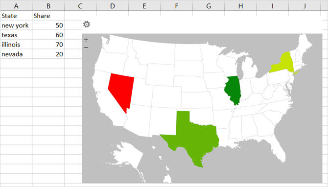 Angenehme Tabellen Microsoft Excel Add-In geografische Heatmap