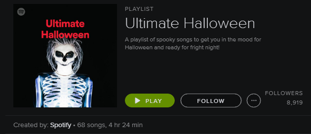 Spotify Playlist - Ultimatives Halloween