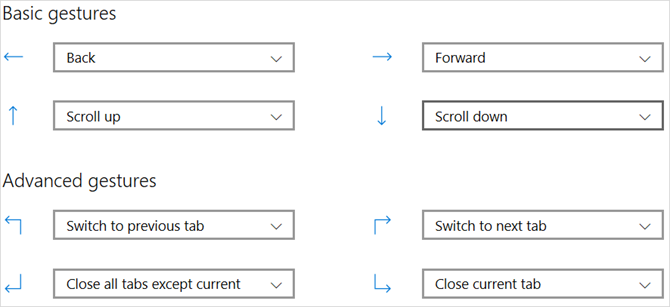 Mausgesten Einstellungen Microsoft Edge