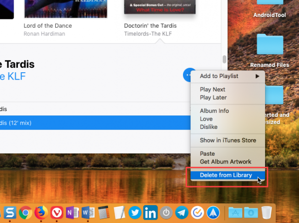 Löschen Sie eine Audiodatei in iTunes auf dem Mac