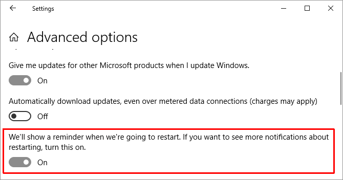 Windows 10 Erweiterte Optionen für Windows Update