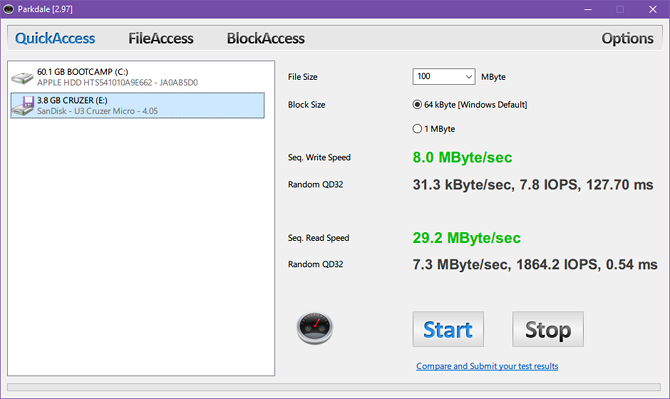 5 Apps zum Überprüfen der Geschwindigkeit Ihres USB-Sticks in Windows testen die Geschwindigkeit des USB-Laufwerks in Parkdale