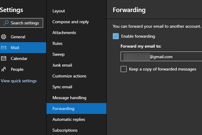 Outlook Web Forward-Nachrichten