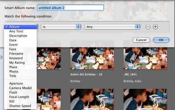 intelligente Alben in iphoto